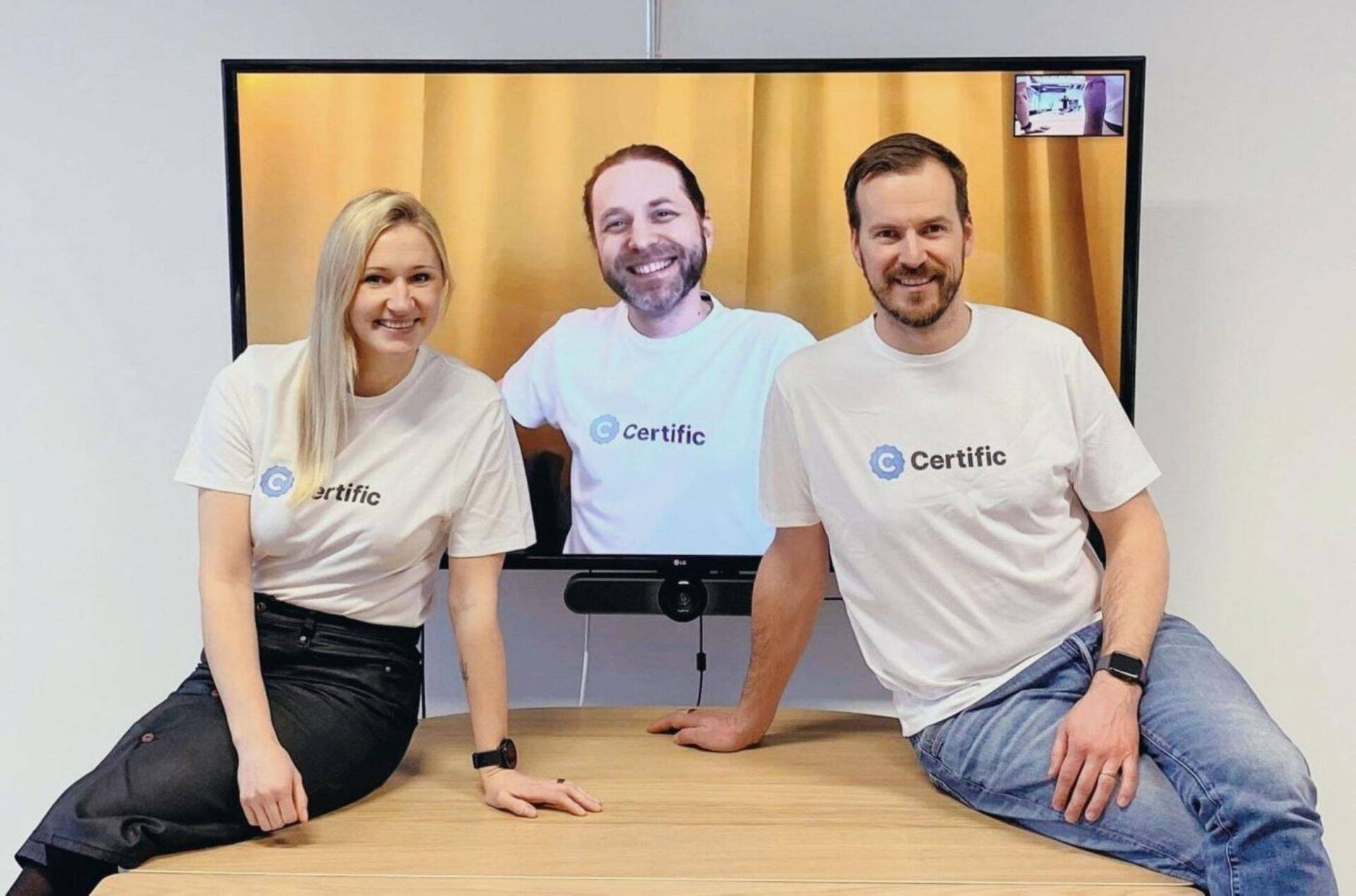 Idufirma Certific asutajad Liis Narusk (vasakult), Jack Kreindler ja Taavet Hinrikus.