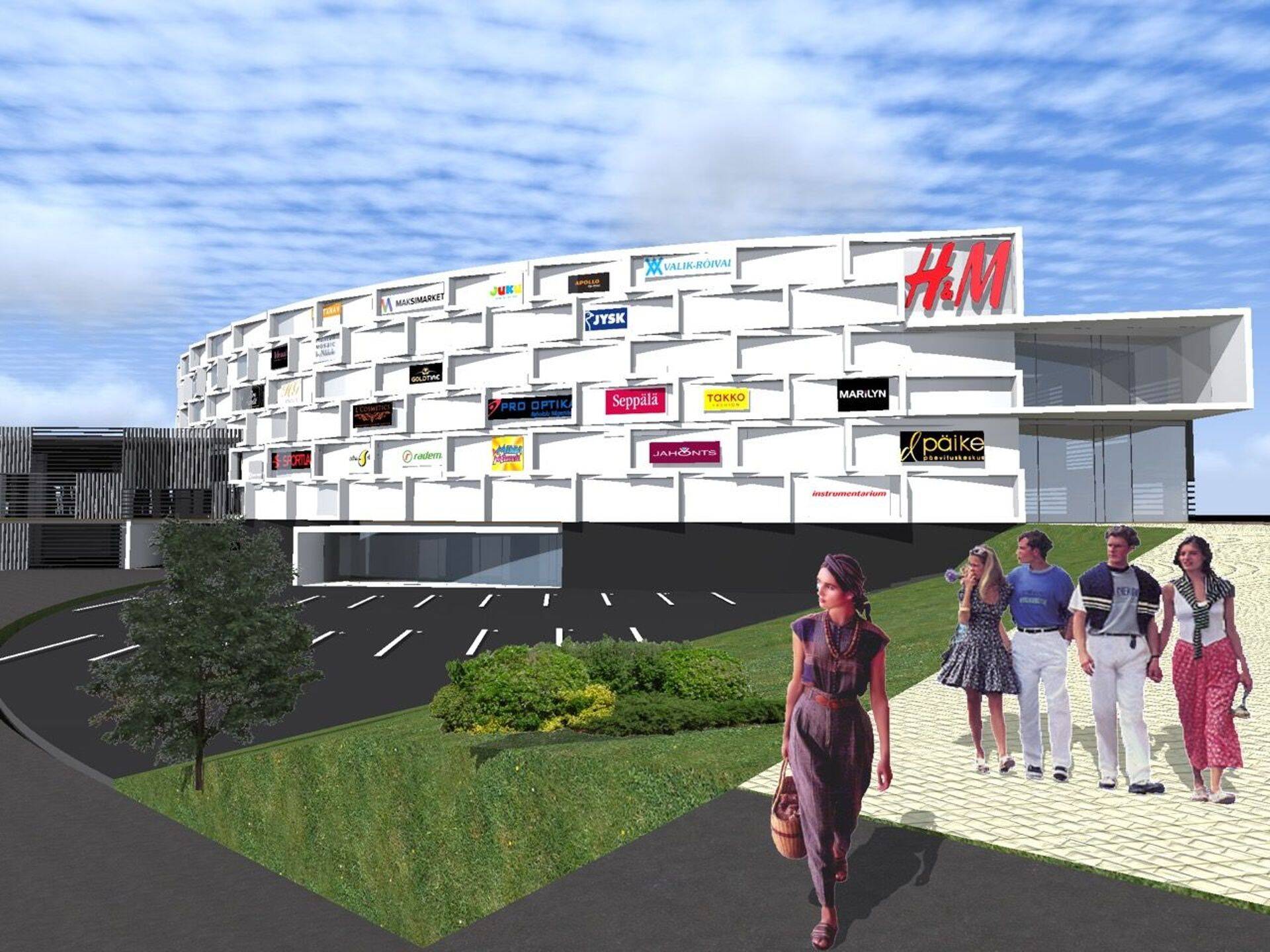 Selline hakkab arendajate plaani kohaselt välja nägema Jõhvi rajatav kaubanduskeskus, mille viimati välja öeldud valmimisaeg on 2017. aasta kevad