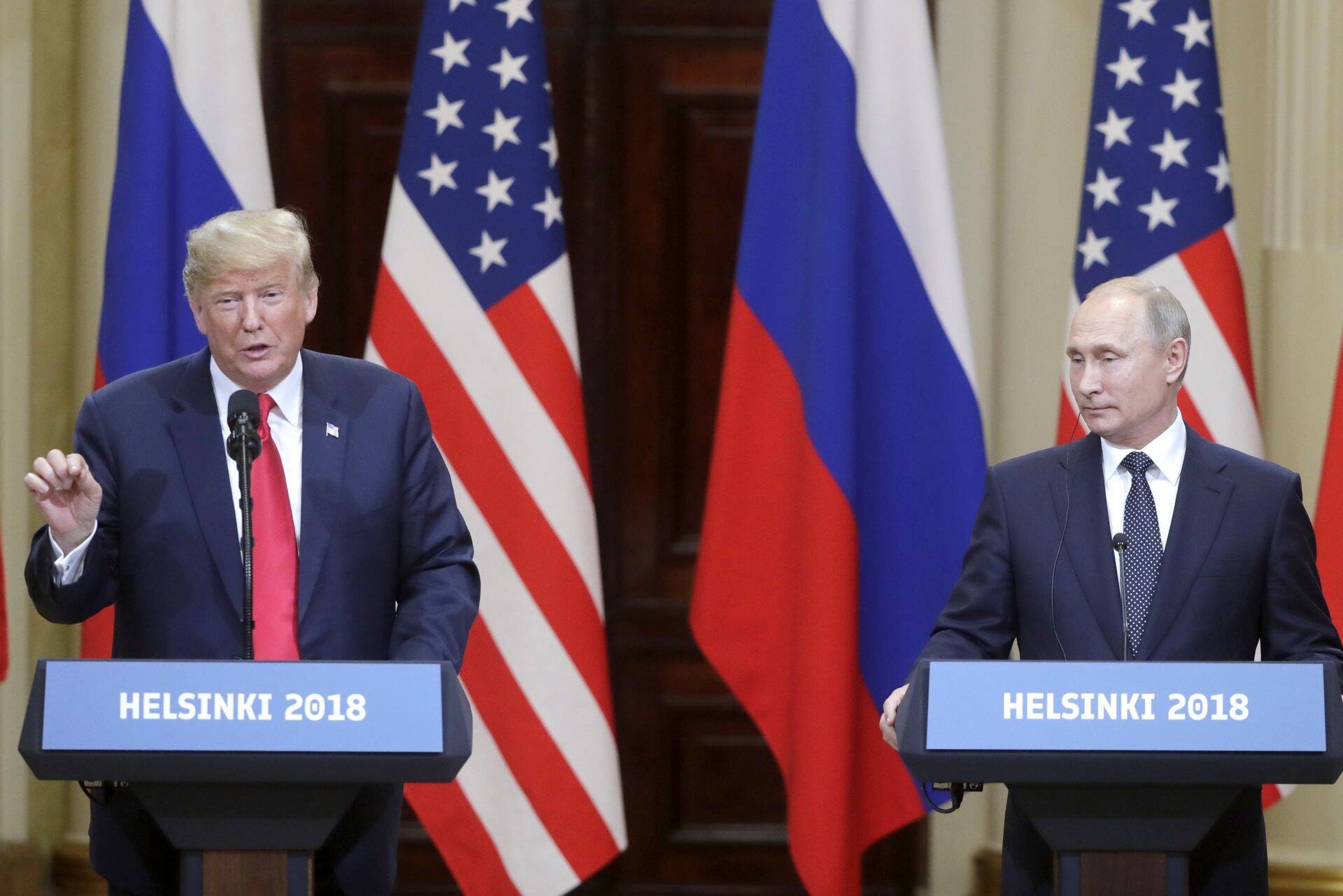 Trumpi ja Putini pressikonverents Helsingis.