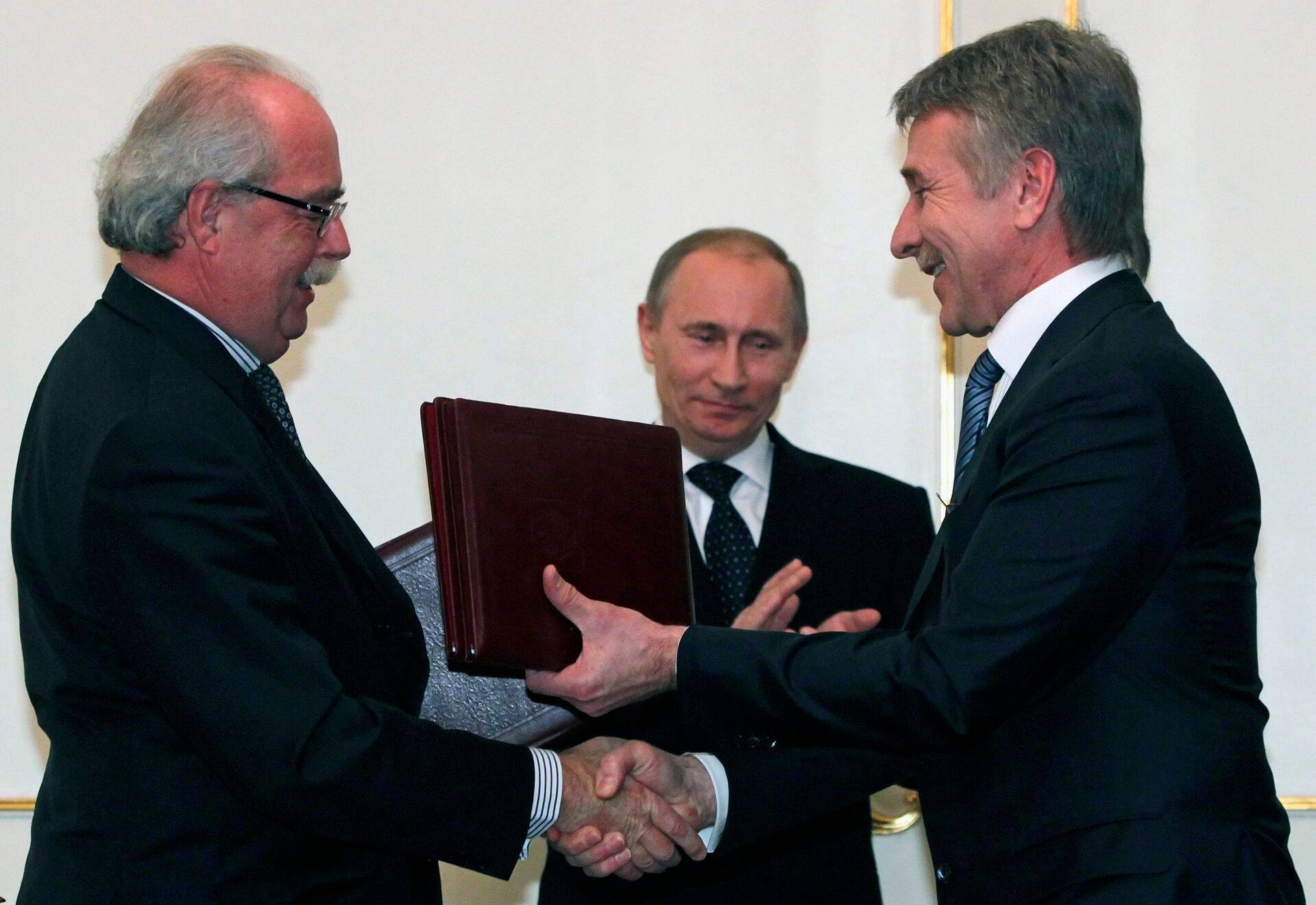 Prantsusmaa energiagigant Total suurendas paar aastat tagasi osalust Novatekis. Pildil Totali juht Christophe de Margerie ja Novateki juht Leonid Mihhelson.