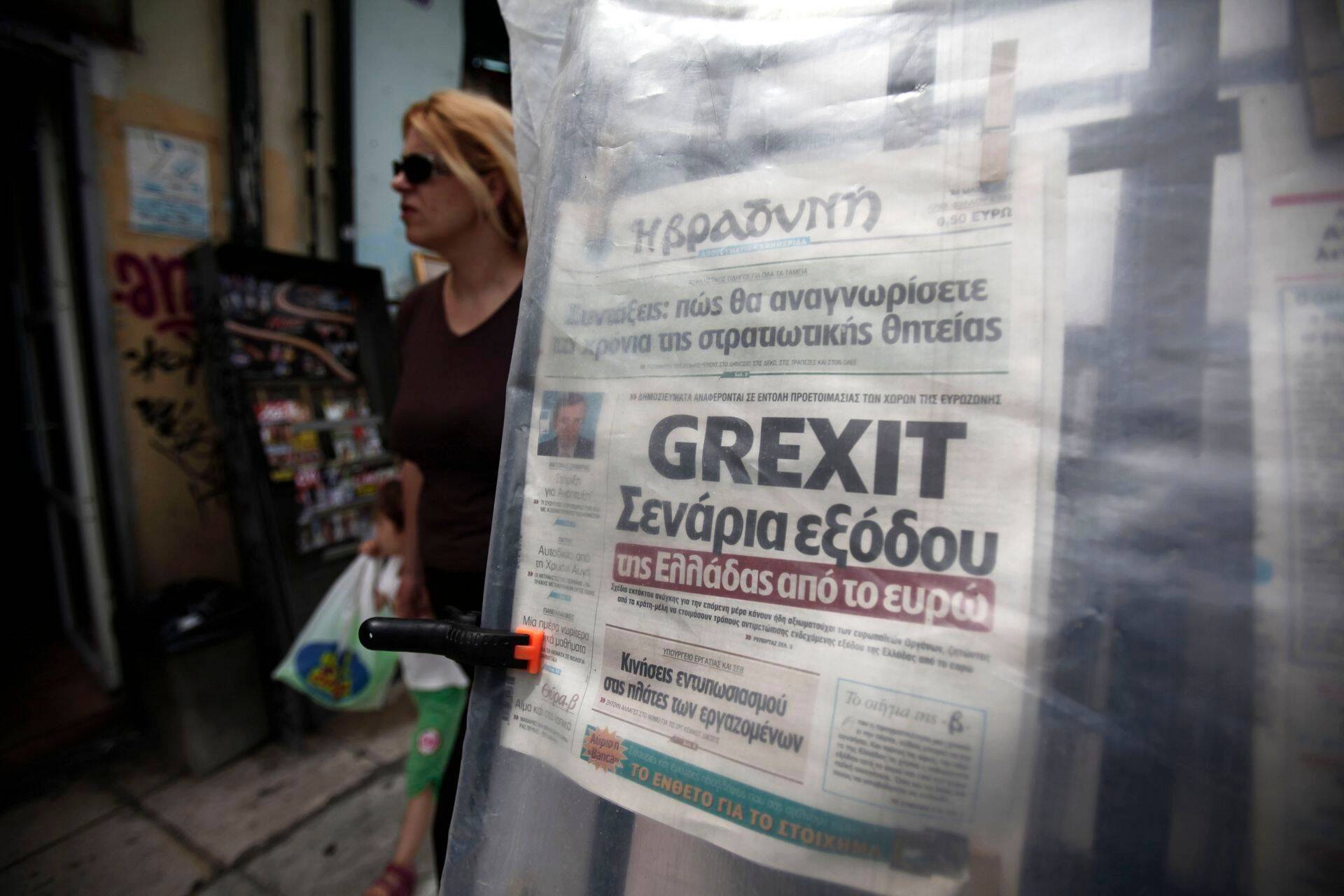 Mõiste "Grexit" Kreeka ajalehe esikaanel 2012. aastal