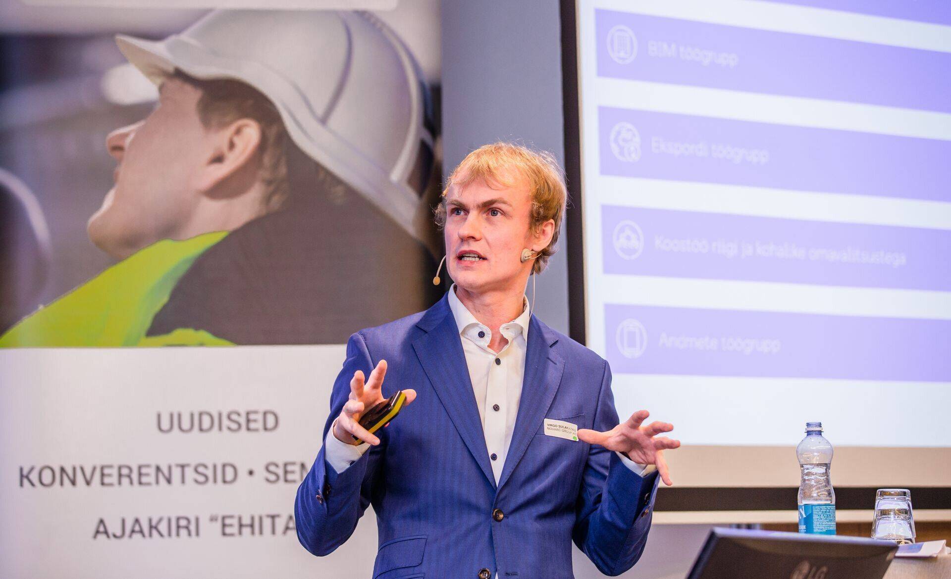 Virgo Sulakatko, Arhitektuuri- ja Inseneribüroo Novarc Group AS juhatuse esimees ja Digitaalehituse klastri aseesimees Ehituse Tehnoloogiakonverentsil 2020