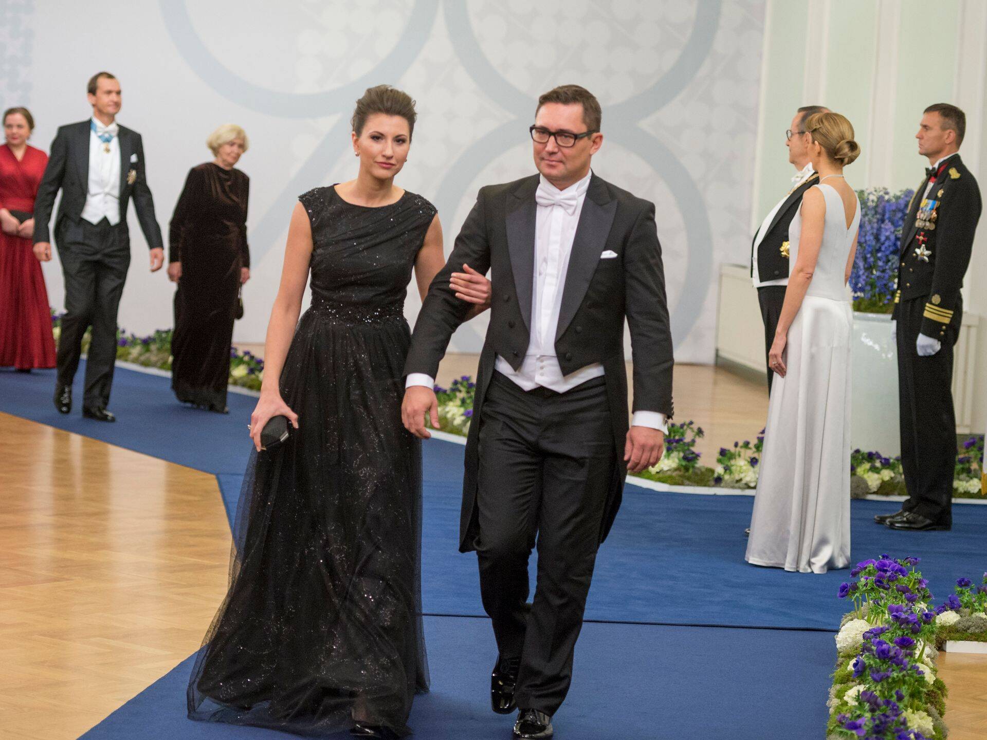 Presidendi vastuvõtul aastal 2016. Toonane keskerakondlasest poliitik Olga Ivanova ja tema saatja Mark Ellenberg.