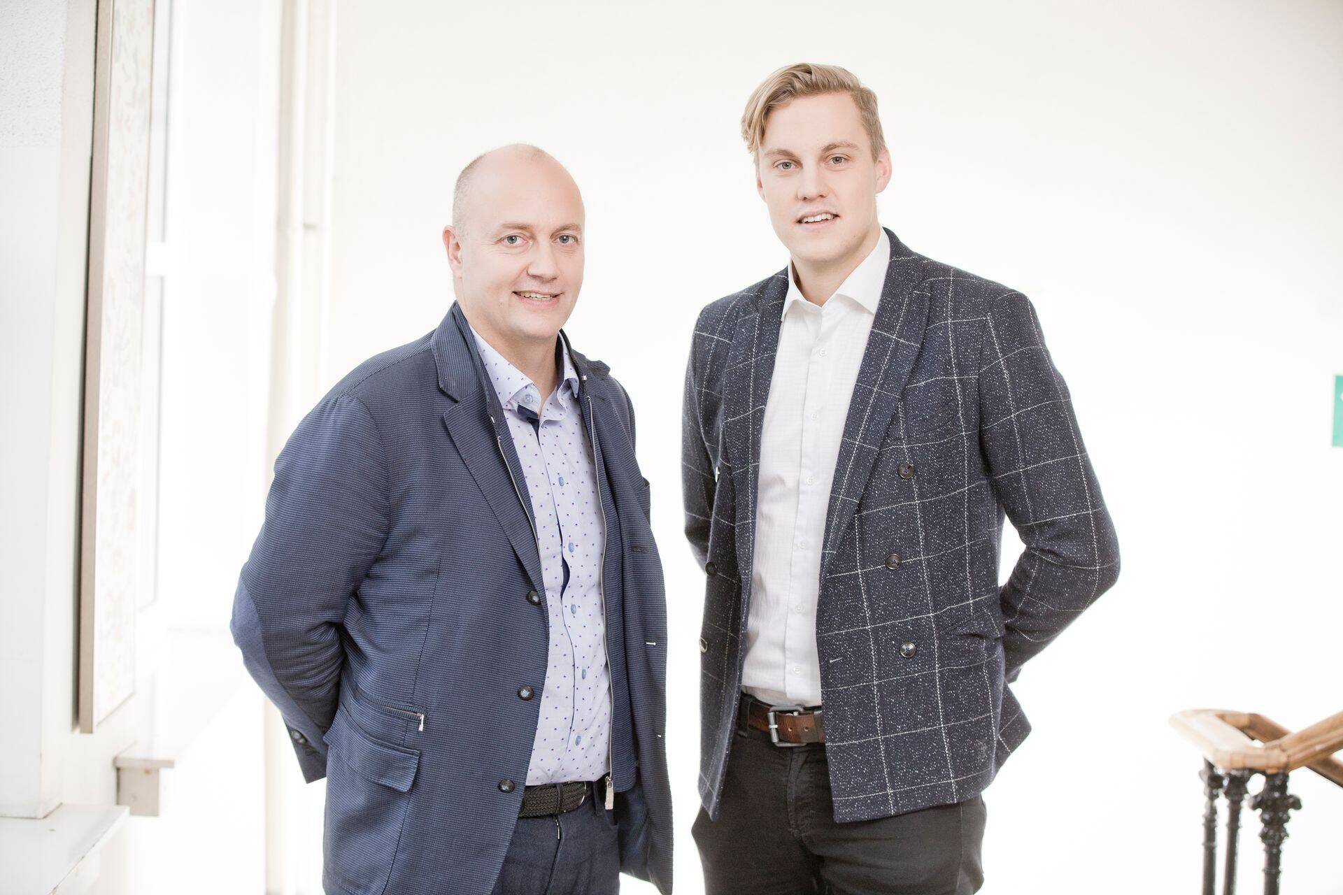 Mart Habakuk, EBS Chancellor and Timmu Tõke, the founder and CEO of the 3D avatar producer Wolf3D.
