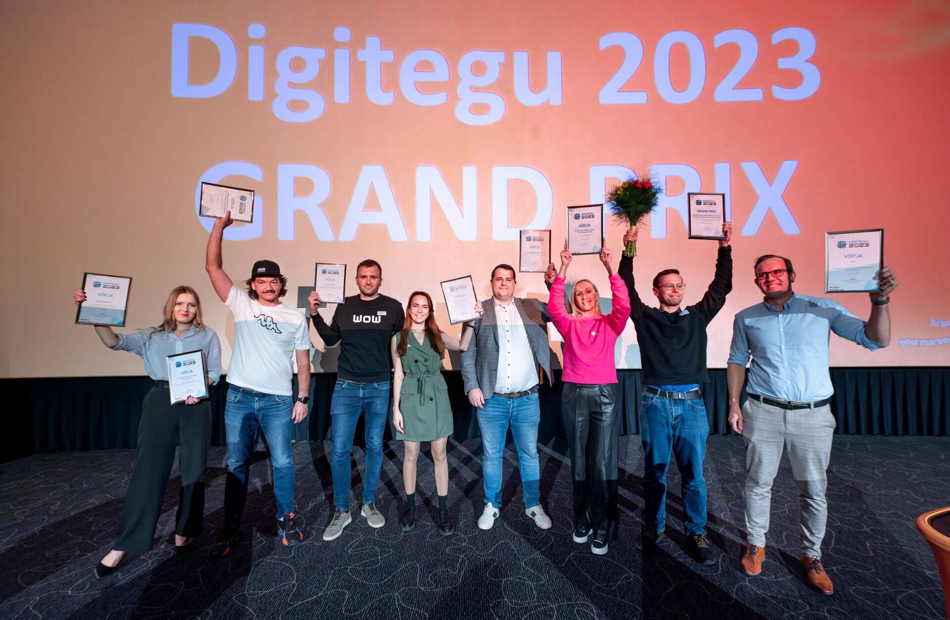 Aasta Digitegu 2023 võitjad 15. septembril Mustamäe Apollo Kinos toimunud digiturunduse aastakonverentsil Best Internet 2023.
