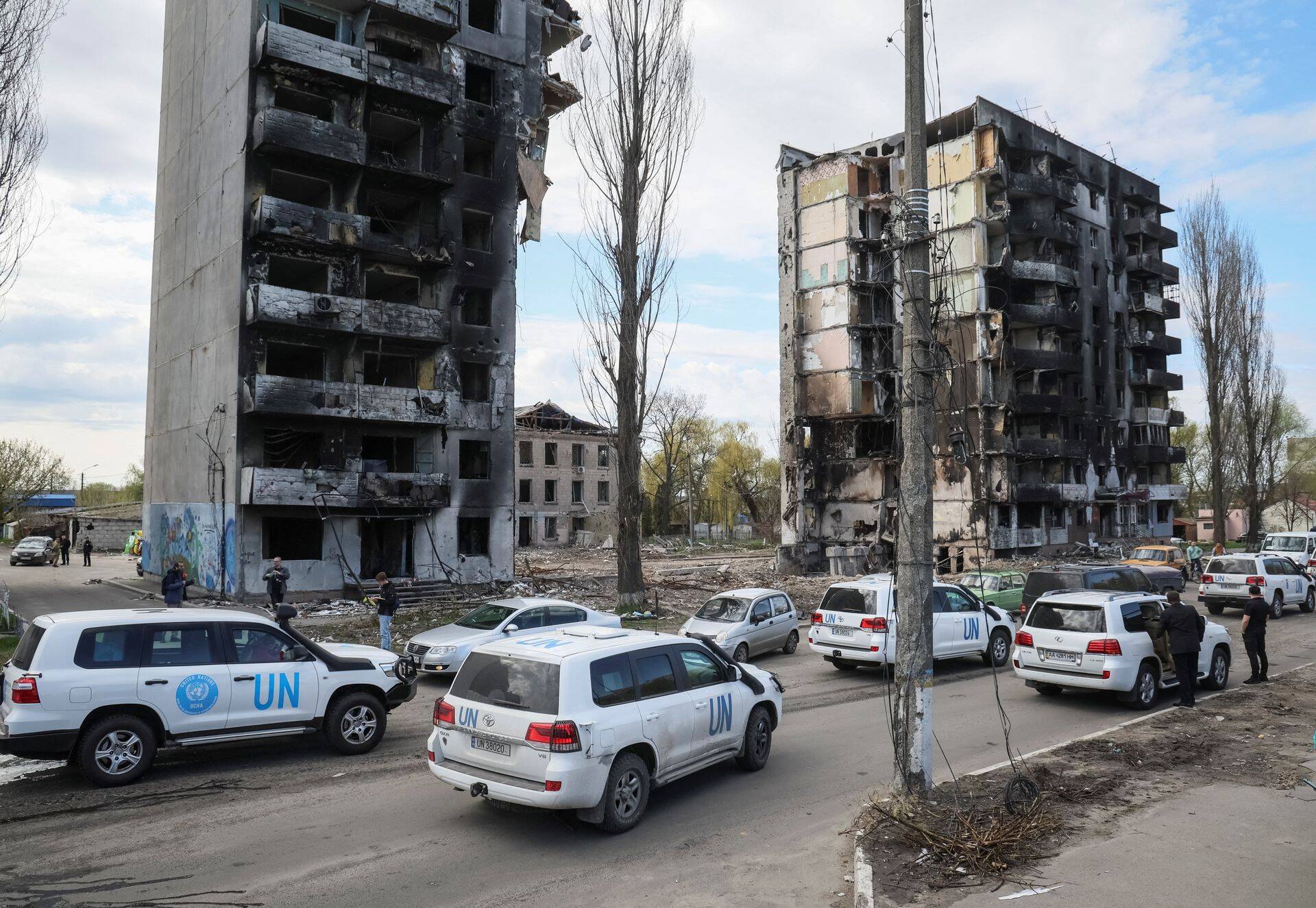 Так выглядит город Бородянка, который сегодня посетил Генеральный секретарь ООН