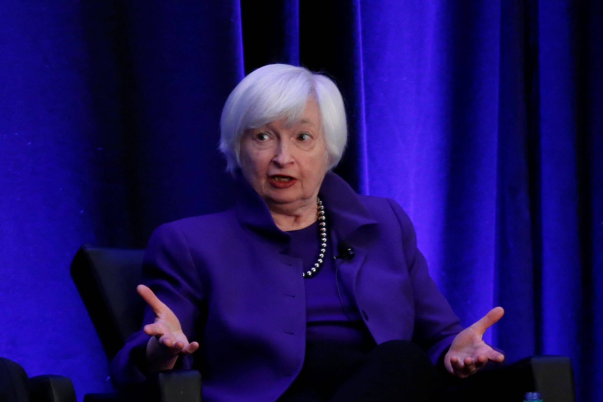 Former Federal Reserve Chairman Janet Yellen speaks during a panel discussion at the American Economic Association/Allied Social Science Association (ASSA) 2019 meeting in Atlanta, Georgia, U.S., January 4, 2019.  REUTERS/Christopher Aluka Berry