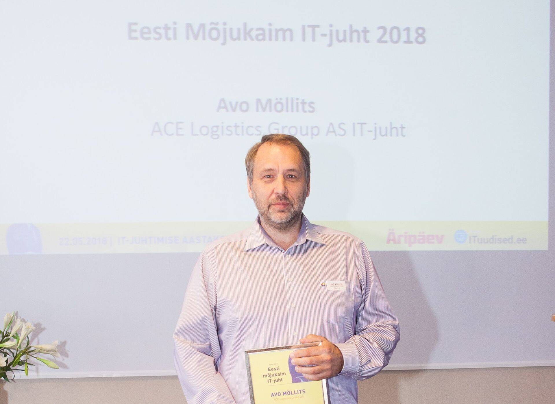 2018. aastal pälvis Eesti mõjukaima IT-juhi tiitli ACE Logistics Group AS IT-juht Avo Möllits.