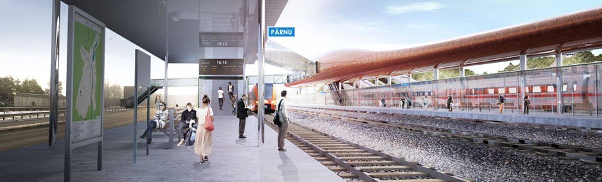Rail Baltic Pärnu jaama eskiis