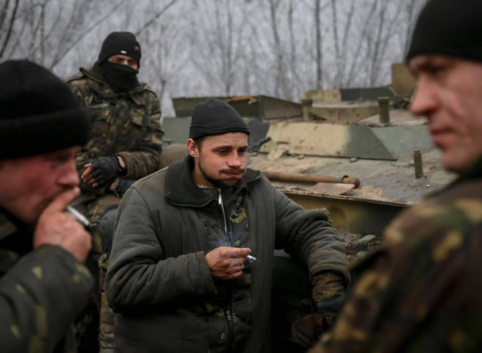 Ukraina valitsusväed Debaltsevo all.