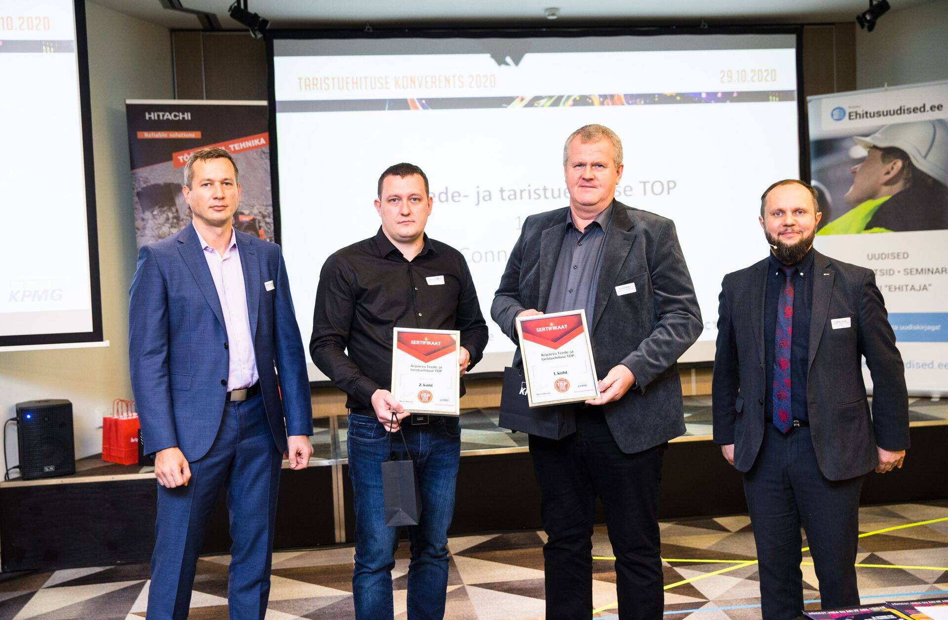 Vasakult KPMG Partner, audititeenuste juht Indrek Alliksaar, MKM Infra juhatuse liige Madis Prikk, Connecto Eesti juhatuse liige Aivar Hein, Harjumaa Omavalituste Liidu nõunik Kaarel Kose.