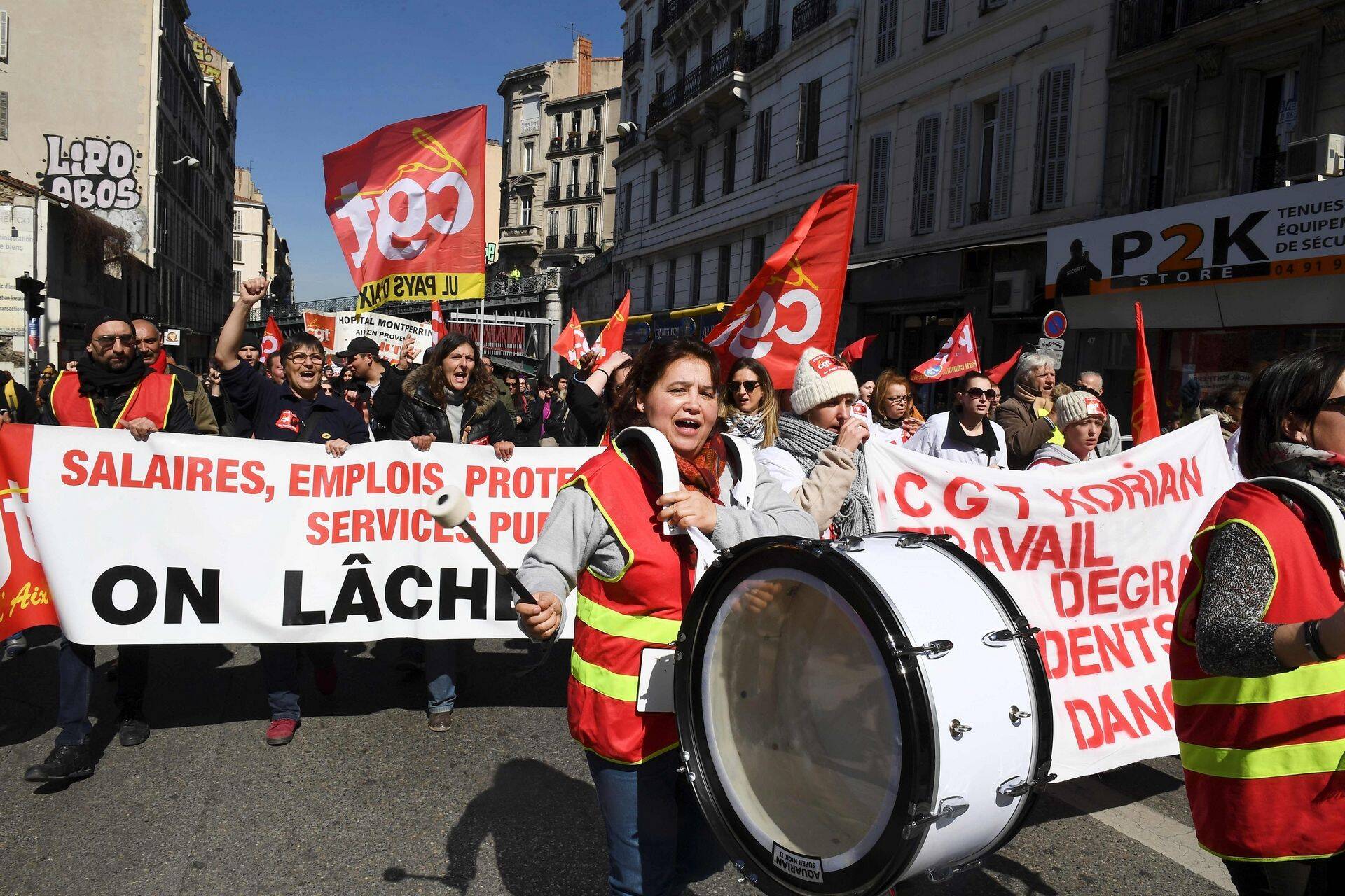 Protestijad täna Marseille's.