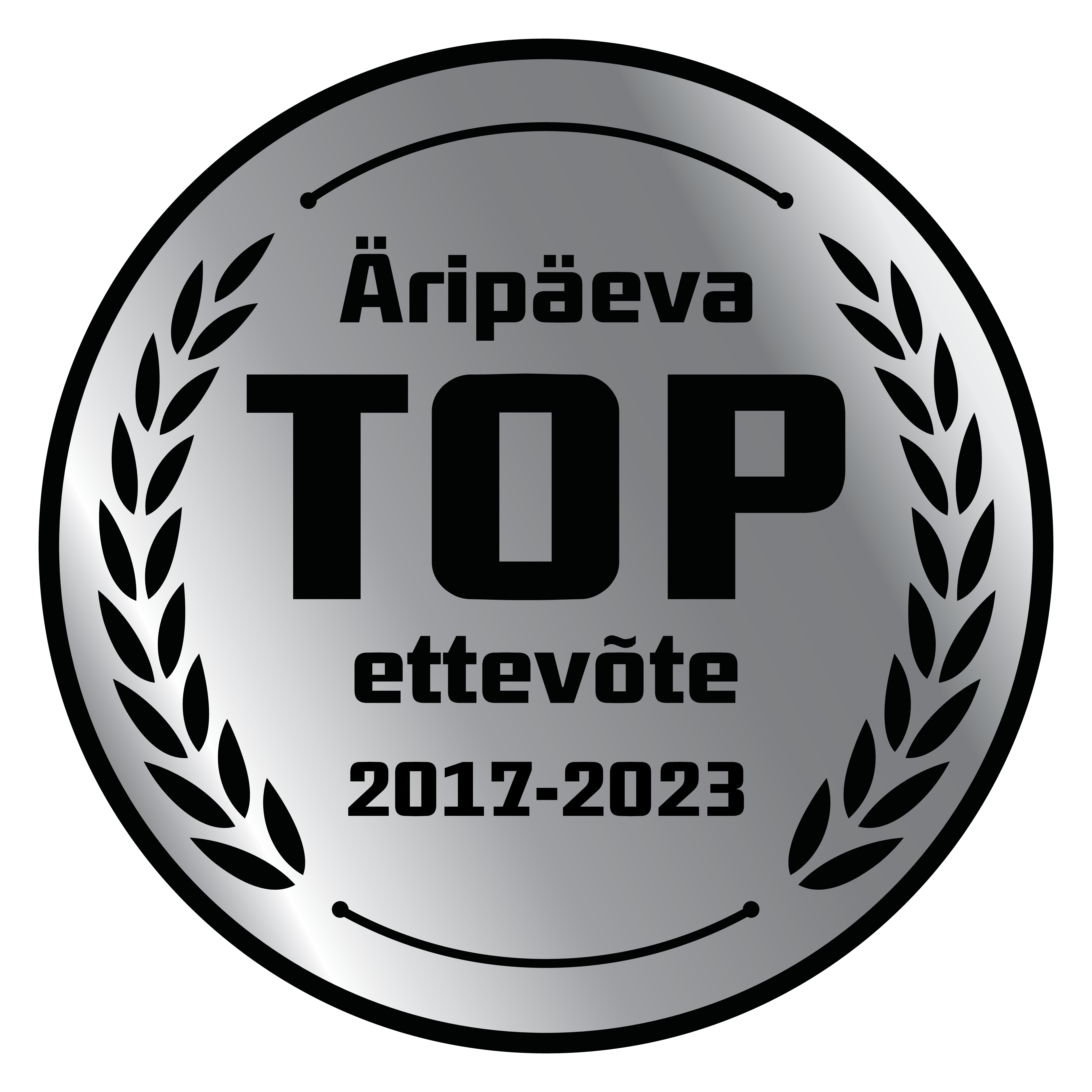 <p><strong>&Auml;rip&auml;eva TOP ettev&otilde;te 7 aastat j&auml;rjest</strong></p>
<p>M&auml;rgis t&auml;hendab, et ettev&otilde;te on oma valdkonna absoluutne tipp. J&auml;rjepidev TOPi kuulumine n&auml;itab, et ettev&otilde;te areneb pidevalt, on j&auml;tkusuutlik ja usaldusv&auml;&auml;rne. Selliste ettev&otilde;tete eesotsas on Eesti parimad juhid ja neis t&ouml;&ouml;tavad k&otilde;ige s&auml;ravamad talendid.</p>
<p>&Auml;rip&auml;ev on koostanud TOP edetabeleid juba aastast 1993.<strong> &Auml;rip&auml;eva TOP ettev&otilde;te 5-9 aastat j&auml;rjest</strong> eksklusiivsesse klubisse kuulub vaid <strong>0,32%</strong> Eesti ettev&otilde;tetest.</p>