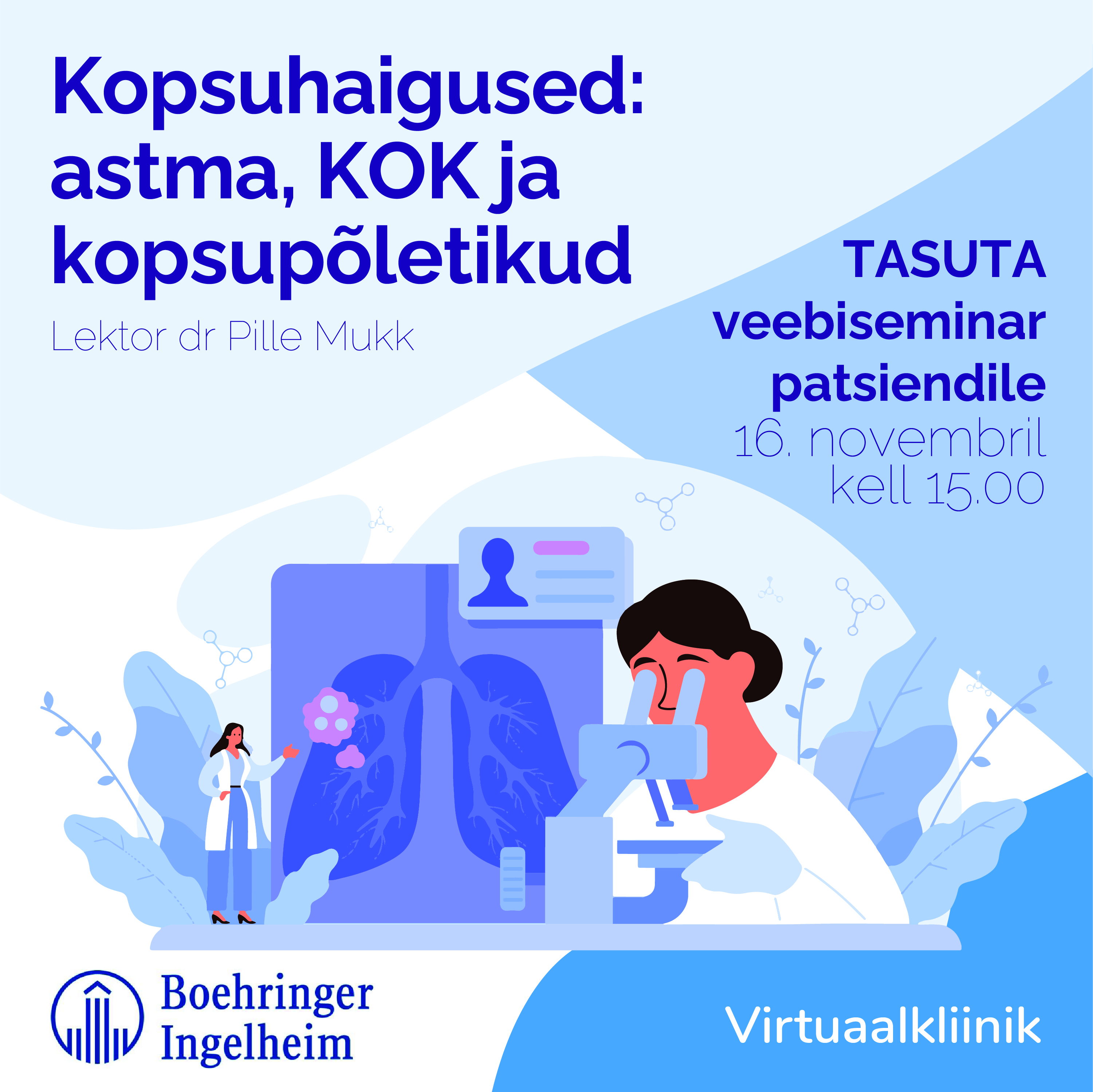 Kopsuhaigused: astma, KOK ja kopsupõletikud