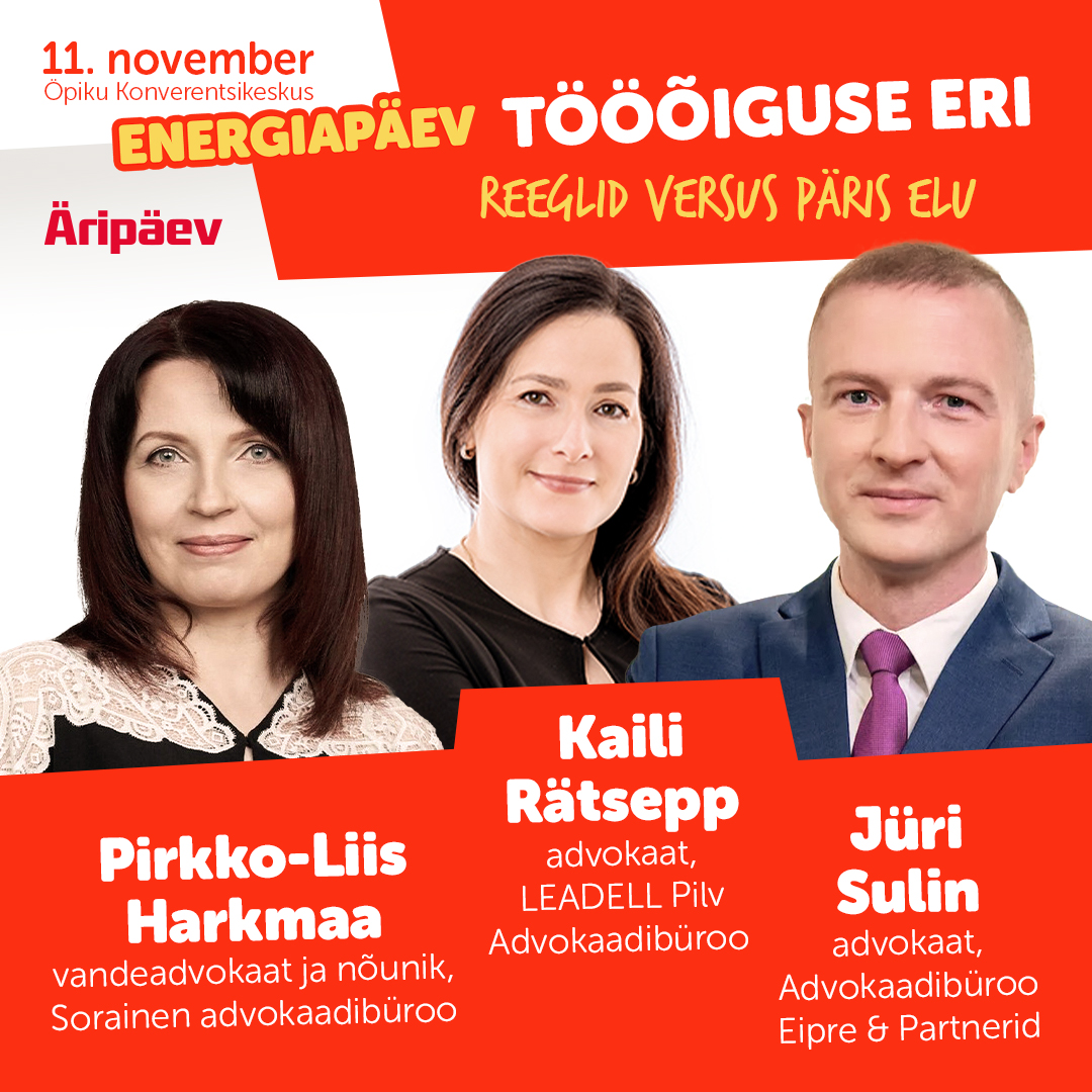 Raamatupidajate Energiapäev / Tööõiguse ERI