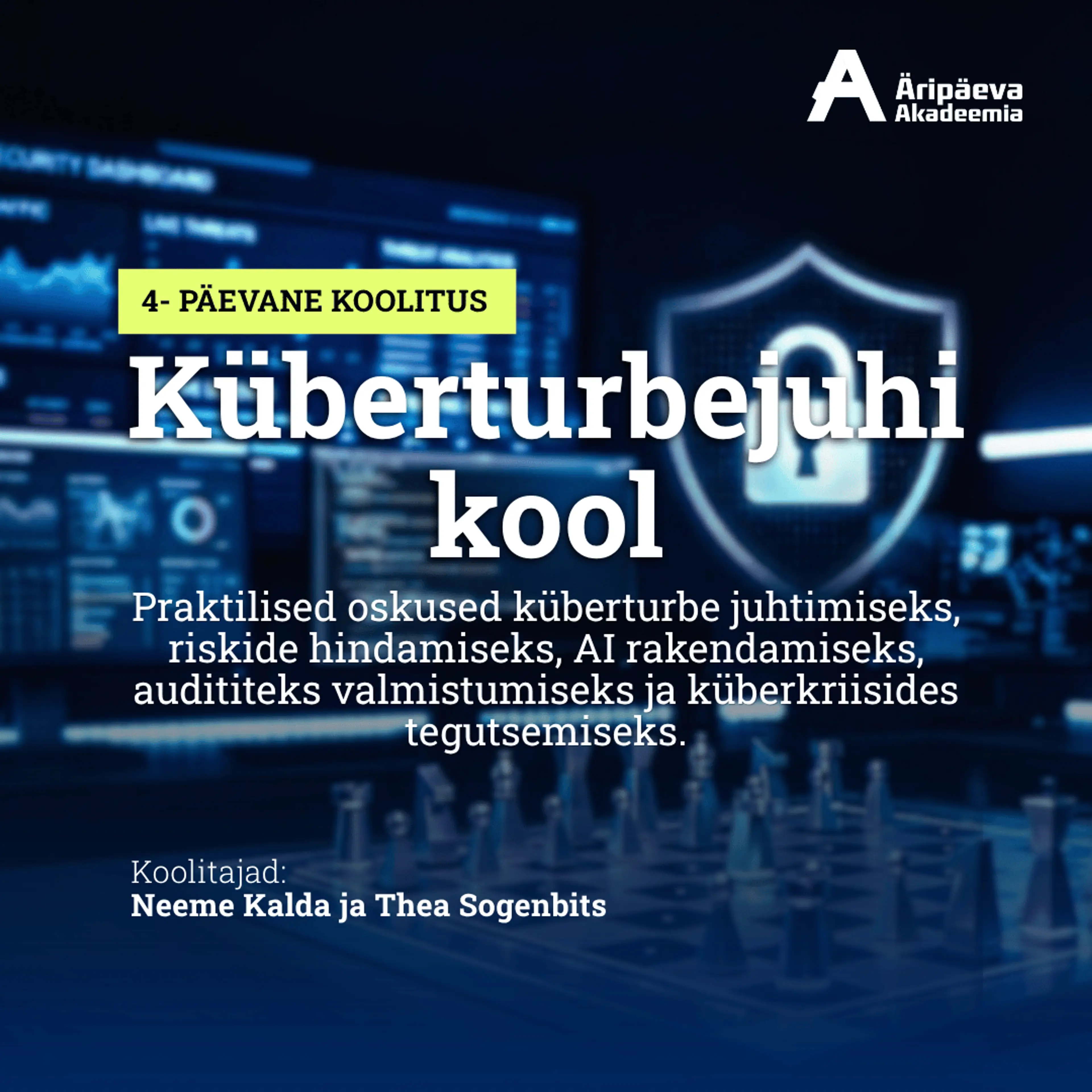 02.-03.11.2026 ja 09.-10.11.2026 Küberturbejuhi kool
