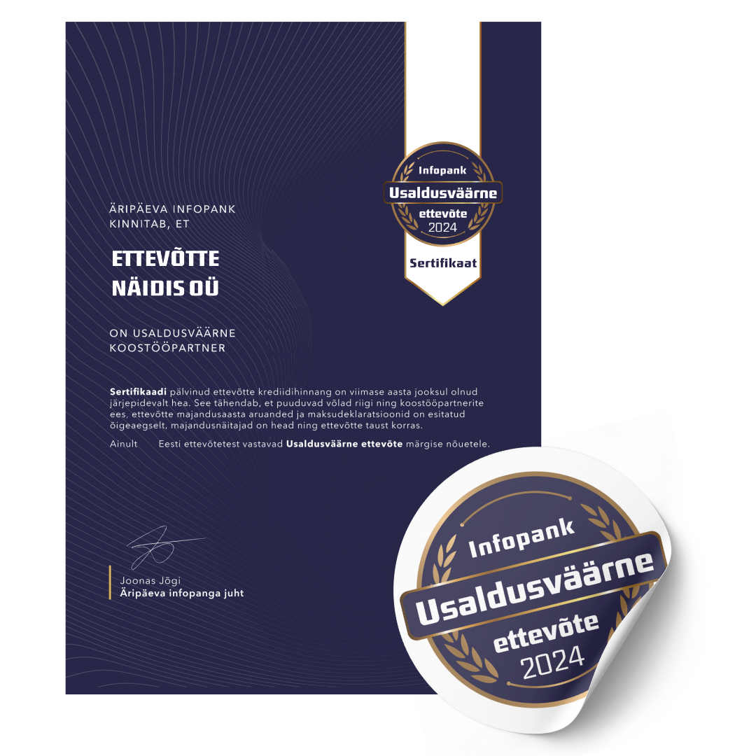 Usaldusväärne ettevõte kuldpakett 2024