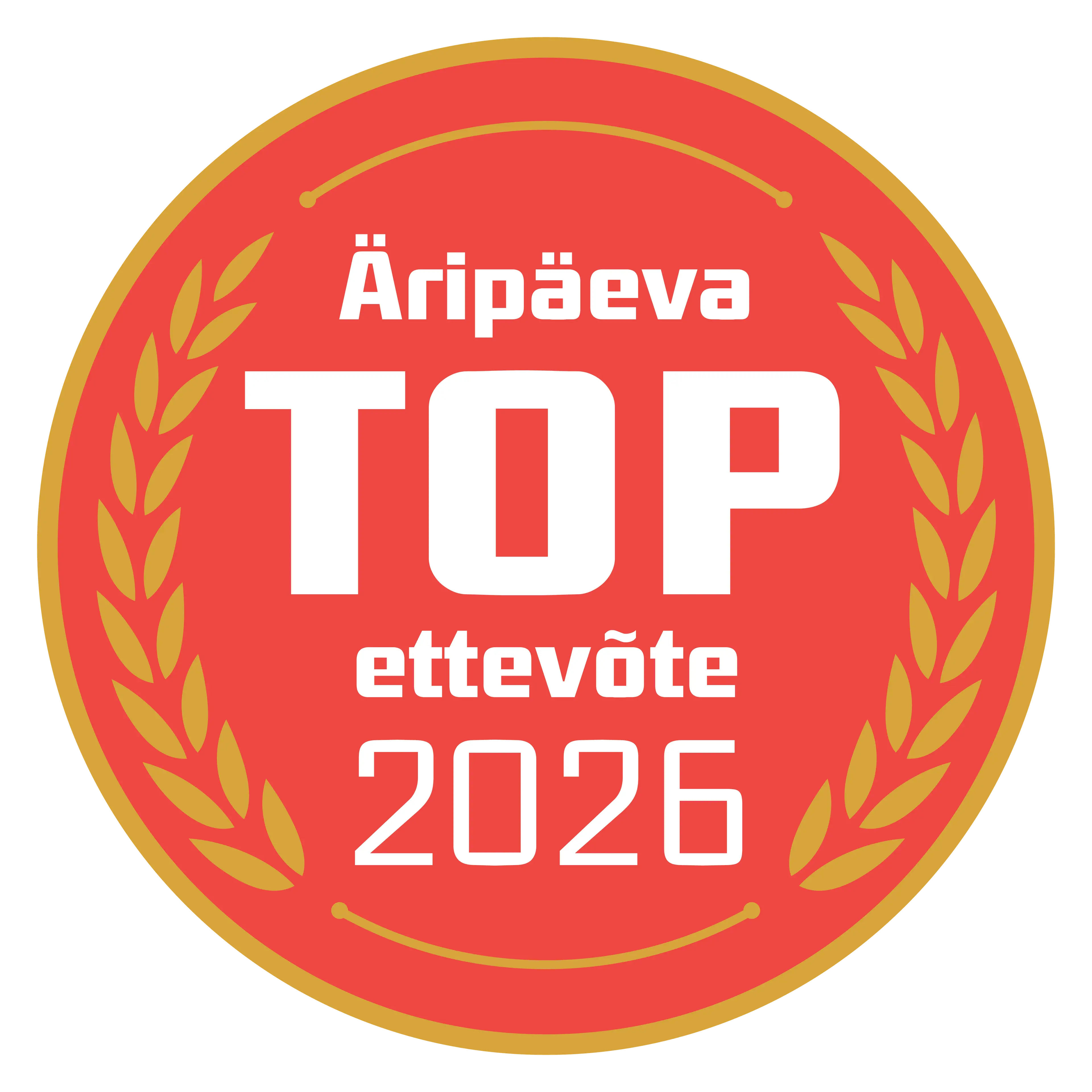 <p><strong>&Auml;rip&auml;eva TOP ettev&otilde;te </strong></p>
<p>M&auml;rgis n&auml;itab, et ettev&otilde;te kuulub oma valdkonna tipptegijate hulka. TOPi kuulumine annab tunnistust ettev&otilde;tte j&auml;tkusuutlikusest ja usaldusv&auml;&auml;rsusest.</p>
<p>&Auml;rip&auml;ev on koostanud TOP edetabeleid juba aastast 1993. <strong>&Auml;rip&auml;eva TOPi</strong> eksklusiivsesse klubisse kuulub vaid <strong>1%</strong> Eesti ettev&otilde;tetest.</p>